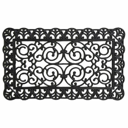 CONFIGURACION 18 x 30 in. Grant Alley Rubber Rectangular Doormat Black CO3361356